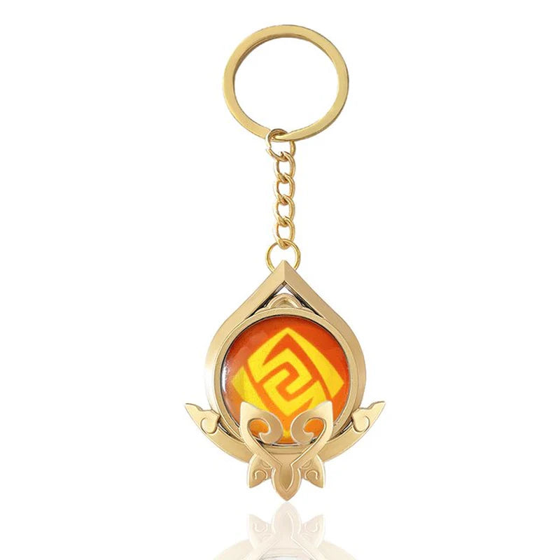 Genshin Impact Sumeru Vision Keychain Big Size Luminous Double Sided Seven Element Pendant Keyring Cosplay Accessories Props