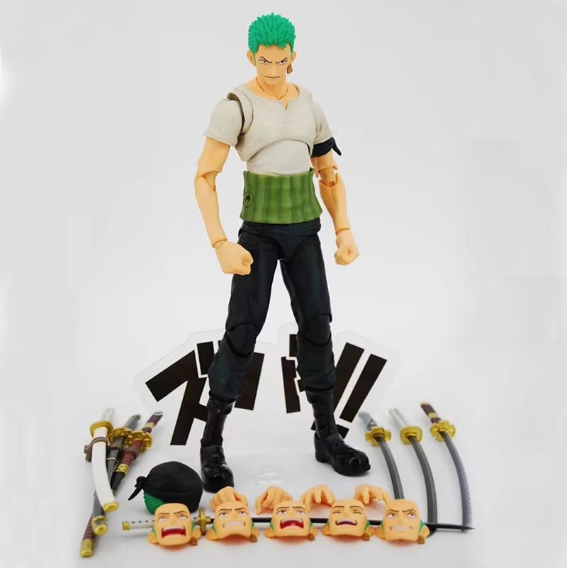 Anime One Piece Roronoa Zoro past Blue Variable Articulated Boxed 18Cm PVC Action Figure Collection Model Doll Toys