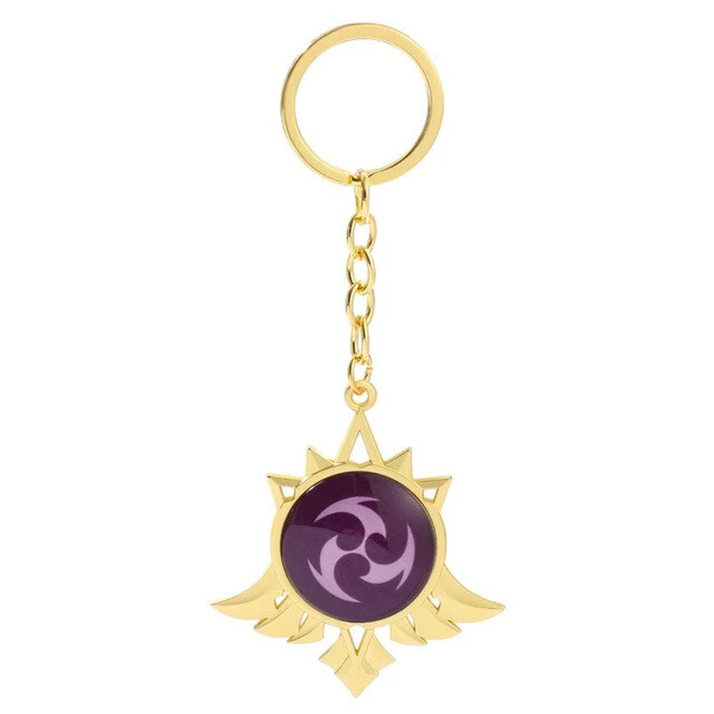 Genshin Impact Sumeru Vision Keychain Big Size Luminous Double Sided Seven Element Pendant Keyring Cosplay Accessories Props